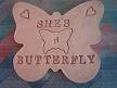 Butterfly stone made of concrete and personalized